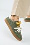 Barbella 2 Women's Genuine Leather Three Separate Alternative Laces Khaki-Ecru Sneakers - 5