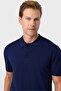 Navy Blue Regular Fit Polo Neck Knitwear T-Shirt