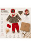 Newborn Baby Girl 5 Piece Leopard Pattern Hospital Discharge Set with Red Detail 0-3 Months - 6