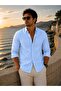 Fit Cut Cotton Linen, Breathable, Light Textured, Button-Up Collar, Men's Linen Shirt