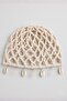 Women's Handcrafted Knitted Beanie Hat Marina Shell Cream – Bohemian Summer Accessory with Sea Shells - 5