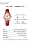 Women's Leather Strap Quartz Watch Round Creative Quicksand Dial Flowing Zirconium Waterproof Elegant Analog Wristwatch Gift for Ladies - 4