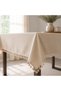 Linen Tassel Tablecloth Country Vintage Bohemian Decorative Living Room and Kitchen Coverlet - 2
