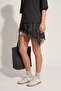 Crew Neck Oversize Asymmetrical Lace Detailed T-Shirt - 4