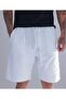 Men's White Linen Shorts – Oversized Comfortable Summer Casual Shorts with Elastic Waist and Laces