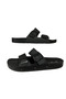 Men's Black Daily Sea Beach Orthopedic Lightweight Double Buckle Slippers Large Size