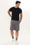 Men's Cotton Printed Shorts with Text Detail Anthracite Melange -5133 - 3