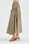 Women's Long Skirt with Cut-Out Detail on the Front and Elastic Waist Design - 2