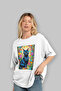 For the Sake of Cats 8 Front Cat Printed White Oversize T-Shirt 100% Cotton Unisex Cat Lover Premium Design - 4