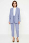 Women's Plus Size Jacket Lapel Long Sleeve Woven Blazer Pants Set High Waist Daily Casual Modern - 4