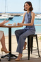 Women's Plus Size Halter Neck Sleeveless Striped Woven Vest Pants Set Fitted Cut Casual Comfortable - 3