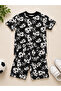 Boys' Football Patterned Shorts Set - Summer Cotton T-Shirt Shorts Pajama Set Black - 2