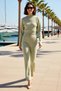 Women's Ribbed Raglan Sleeve Crop Sweater Trousers Set Crew Neck Long Sleeve Relaxed Fit Casual
