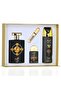 طقم هدايا ذهبي للجنسين من القِيام - 3 قطع (عطر 100 مل، عطر 20 مل، مزيل عرق 200 مل) |   مجموعة هدايا عطور فاخرة من الجلد - 3