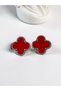 Yonca Medium Size Red Earrings