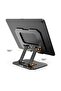 360° Rotating All-Metal Foldable Anti-Shake Mobile and Tablet Mount Holder Black - 2