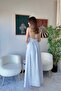 Women's Backless Maxi Dress with Draped Bust Summer Long Dress - 4