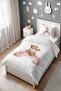 Cute Teddy Patterned Single Baby Kids Bedding Set - 3