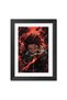 Alayra Tanjiro Framed Poster Demon Slayer Anime Poster Wall Paintings with Black Wooden Texture