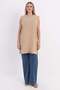 Beige-Plus Size Collared Sleeveless Lycra T-Shirt - 2