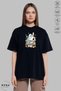 Unisex Crew Neck Snoopy Painting Printed Cotton Oversize Short Sleeve T-Shirt - 3