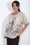Women's Italian Cotton Floral Patterned Oversize Blouse - 3