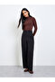 Black Pintuck Detail Straight Pants