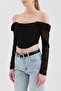 Women's Underwire Long Sleeve Off-Shoulder Tulle Detailed Design Corset - 5