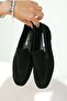 Lenora women's genuine suede leather loafer shoes black - 5