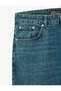 Normal Waist Pocketed Cotton Vintage Straight Fit Jean Trousers - 5