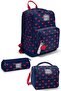 3-piece school bag set: 4-compartment school bag + insulated lunch bag + 3-compartment pencil case