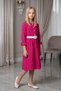 Buttoned Belted Wrinkled Fabric Holiday Dress for Girls Aby259 - 2