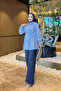 Baby Blue Buttoned Shirt with Front Detail - 3
