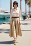 Women's Maxi Skirt Belted A-Line Cut Woven Fabric Casual Daily Wear Size Modern Stylish Comfortable Elegant - 3