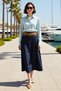 Women's Maxi Denim Skirt Belted Double Breasted Cut 100% Cotton Flexible Casual Daily Modern Stylish Comfortable Elegant - 3