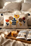 Punch Embroidered Flower Garden Patterned Cotton Tassel Throw Pillow Cover 35X55 cm - 8