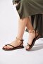 Turas women's thong sandals with ring buckle - coffee leather - 4