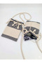 Women's Ethnic Patterned Peshtemal Shoulder Bag with Tassels, Cotton Bag for Carrying Phone, Wallet and Daily Items. (21 X 27 cm)