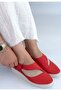 Cower Red Leather Ballerina Shoes - 2