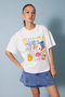 Italia Printed Short Sleeve T-Shirt Ecru