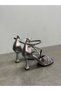 Platinum Metallic Stone Heeled Women's Shoes - 5