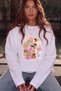 Women's Long Sleeve T-Shirt Coffee Journal Printed White – Stretchy Fabric, Comfortable Fit, Crew Neck - 3