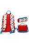 Red Multi-Colored Checkerboard Patterned Girls' Primary and Secondary School Three-Piece School Bag Set Setygn33225A - 3