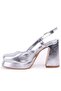 Dza07-337560 Silver Metallic 10 cm Thick Heeled Platform Women's Shoes - 3