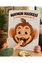 Monkey Mask Fun Feeding Game Wooden Kids Activity 30X40 cm Animal Mask