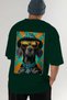 For Dog Lovers 33 Green Oversize T-Shirt with Back Dog Print 100% Cotton Unisex Dog Lover Premium Design - 7