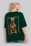 For Dog Lovers 14 Green Oversize T-Shirt with Dog Print on the Back 100% Cotton Unisex Dog Lover Premium Design - 4