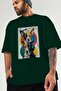 For Dog Lovers 56 Front Dog Printed Green Oversize T-Shirt 100% Cotton Unisex Dog Lover Premium Design - 3