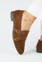 Paloma Women's Genuine Leather Double Buckle Tan Shoes - 5