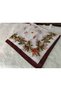 Elegant Floral Patterned Stitched Writing Cheesecloth Yemeni Foulard Scarf 80X80 cm - 5